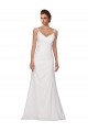 Sleeveless V-Neck Soft Chiffon Ivory Chapel Train Wedding Dress Bath