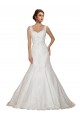 Cap Sleeves V-Neck Lace Ivory Chapel Train Wedding Dress Bath