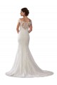 Cap Sleeves Off the Shoulder Lace Ivory Chapel Train Boho Wedding Dress Bath