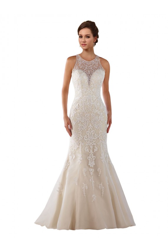 Sleeveless Sweetheart Lace Ivory Chapel Train Bridal Gown Bath