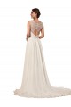 Sleeveless Sweetheart Soft Chiffon Ivory Sheath Chapel Train Wedding Dress Bath