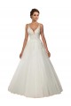 Sleeveless Spaghetti Straps Tulle & Lace Ivory Chapel Train Boho Wedding Dress Bath