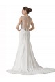 Sleeveless Sweetheart Soft Chiffon White Chapel Train Beach Wedding Dress Bath