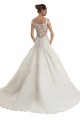 Sleeveless Off the Shoulder Tulle & Lace Ivory Sweep Train Wedding Dress Bath