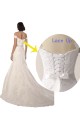 Sleeveless Off the Shoulder Lace White Chapel Train Beach Wedding Dress Bath