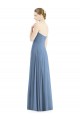 Sleeveless Sweetheart Soft Chiffon Dusty Blue Long Evening Dress / Bridesmaid Dress Bath