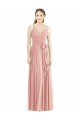 Sleeveless V-Neck Soft Chiffon Bliss Pink Long Formal Dress / Bridesmaid Dress Bath