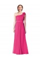 Sleeveless One Shoulder Soft Chiffon Azalea Long Bridesmaid Gown Bath