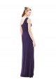 Sleeveless One Shoulder Soft Chiffon Grape Long Evening Dress / Bridesmaid Dress Bath