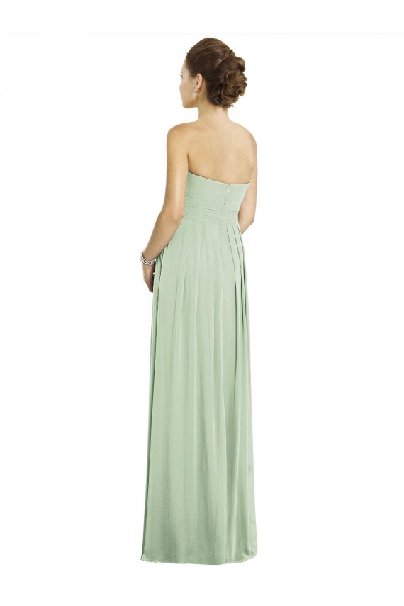 Sleeveless Sweetheart Soft Chiffon Sage Long Bridesmaid Dress Bath