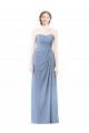 Sleeveless Strapless Chiffon Dusty Blue Long Formal Dresses / Bridesmaid Dresses Bath