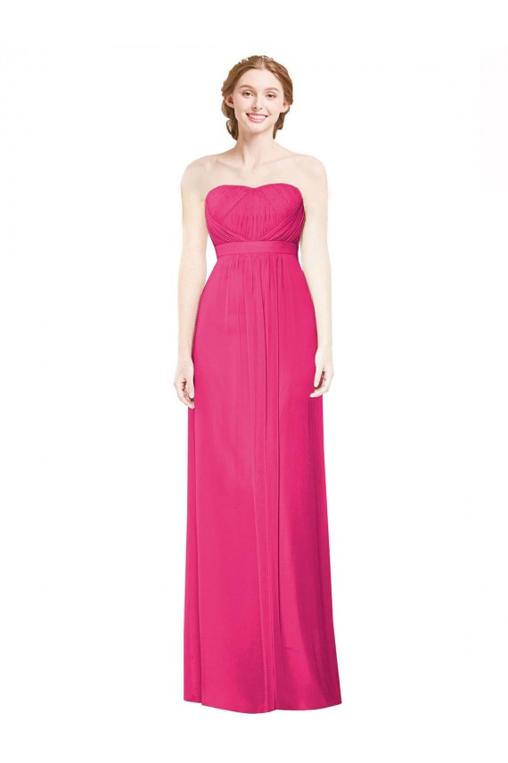 Sleeveless Strapless Soft Chiffon Azalea Long Bridesmaid Dress Bath
