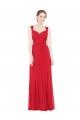 Sleeveless Sweetheart Chiffon Red Long Bridesmaid Dress / Evening Dress Bath