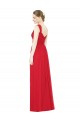 Sleeveless Sweetheart Chiffon Red Long Bridesmaid Dress / Evening Dress Bath