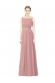 Sleeveless High Neck Soft Chiffon Dusty Pink Long Bridesmaid Dress Bath