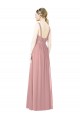 Sleeveless High Neck Soft Chiffon Dusty Pink Long Bridesmaid Dress Bath