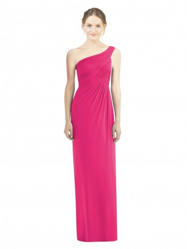 Sleeveless One Shoulder Soft Chiffon Azalea Long Bridesmaid Dress Bath