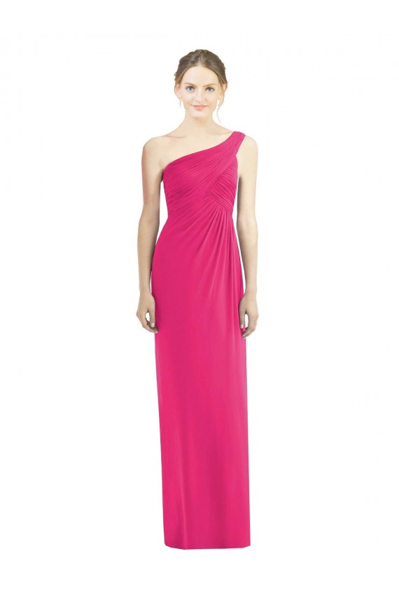 Sleeveless One Shoulder Soft Chiffon Azalea Long Bridesmaid Dress Bath