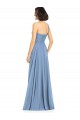 Sleeveless One Shoulder Soft Chiffon Dusty Blue Long Formal Dress / Bridesmaid Dress Bath