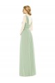 Sleeveless Spaghetti Straps Soft Chiffon Sage Long Bridal Party Dress Bath