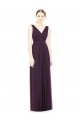 Sleeveless V-Neck Chiffon Grape Long Bridesmaid Dress / Evening Dress Bath