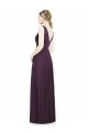 Sleeveless V-Neck Chiffon Grape Long Bridesmaid Dress / Evening Dress Bath