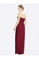 Sleeveless Sweetheart Soft Chiffon Burgundy Sheath Long Bridesmaid Dress Bath