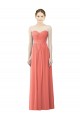 Sleeveless Strapless Soft Chiffon Coral Long Bridesmaid Dress Bath