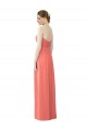 Sleeveless Strapless Soft Chiffon Coral Long Bridesmaid Dress Bath
