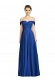 Cap Sleeves Sweetheart Soft Chiffon Royal Blue Long Semi Formal Evening Dress / Bridesmaid Dress Bath