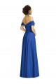 Cap Sleeves Sweetheart Soft Chiffon Royal Blue Long Semi Formal Evening Dress / Bridesmaid Dress Bath