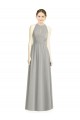 Sleeveless Halter Neck Chiffon Silver Long Bridesmaid Dress / Evening Dress Bath