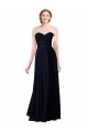 Sleeveless Sweetheart Soft Chiffon Dark Navy Long Formal Dress / Bridesmaid Dress Bath