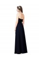 Sleeveless Sweetheart Soft Chiffon Dark Navy Long Formal Dress / Bridesmaid Dress Bath