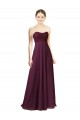 Sleeveless Sweetheart Chiffon Grape Long Bridesmaid Dress Bath