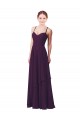 Sleeveless Sweetheart Soft Chiffon Grape Sheath Long Bridesmaid Dress Bath