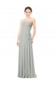 Sleeveless Sweetheart Soft Chiffon Silver Long Bridesmaid Dresses Bath