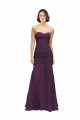 Sleeveless Sweetheart Soft Chiffon Grape Long Bridesmaid Dress Bath