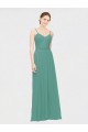 Sleeveless V-Neck Chiffon Icelandic Silver Long Bridesmaid Dress / Evening Dress Bath