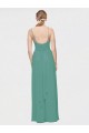 Sleeveless V-Neck Chiffon Icelandic Silver Long Bridesmaid Dress / Evening Dress Bath