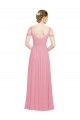 Sleeveless Sweetheart Soft Chiffon Skin Pink Long Bridesmaid Dress Bath