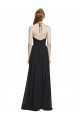 Sleeveless V-Neck Chiffon Dark Navy Long Formal Dress / Bridesmaid Dress Bath