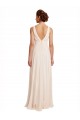 Sleeveless High Neck Chiffon Cream Pink Long Bridesmaid Dress / Evening Dress Bath
