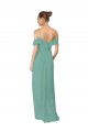 Flutter Sleeves Spaghetti Straps Soft Chiffon Seaside Long Bridesmaid Dress Bath