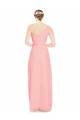 Sleeveless Sweetheart Soft Chiffon Salmon Long Bridal Party Dress Bath