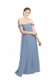 Sleeveless Sweetheart Soft Chiffon Dusty Blue Long Formal Dress / Bridesmaid Dress Bath
