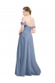 Sleeveless Sweetheart Soft Chiffon Dusty Blue Long Formal Dress / Bridesmaid Dress Bath