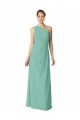 Sleeveless One Shoulder Soft Chiffon Jade Long Bridesmaid Dress Bath