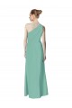 Sleeveless One Shoulder Soft Chiffon Jade Long Bridesmaid Dress Bath