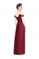 Sleeveless V-Neck Soft Chiffon Burgundy Long Bridesmaid Dresses Bath